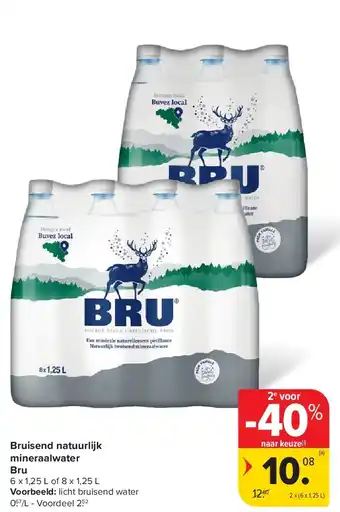 Carrefour Bruisend natuurlijk mineraalwater Bru aanbieding