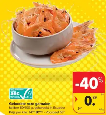 Carrefour Gekookte roze garnalen aanbieding