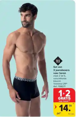 Carrefour Set van 3 jeansboxers voor heren aanbieding