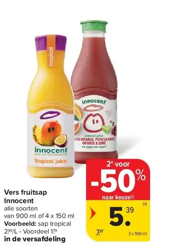 Carrefour Vers fruitsap Innocent aanbieding