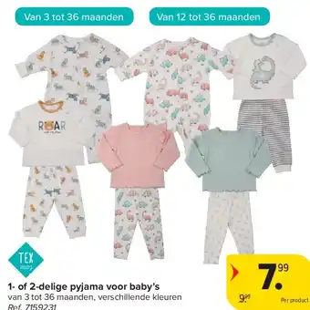 Carrefour 1- of 2-delige pyjama voor baby’s aanbieding