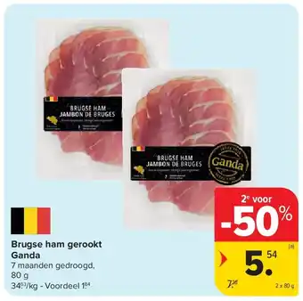 Carrefour Brugse ham gerookt Ganda aanbieding