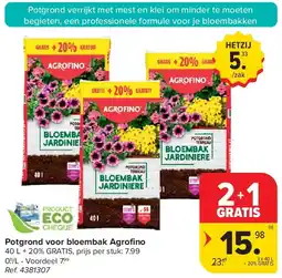 Carrefour Potgrond voor bloembak Agrofi no aanbieding