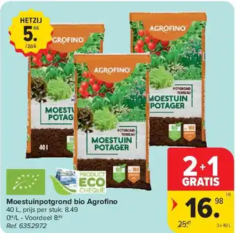 Carrefour Moestuinpotgrond bio Agrofi no aanbieding