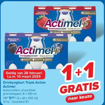 Carrefour Drinkyoghurt Triple Action Actimel aanbieding