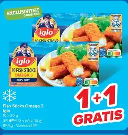 Carrefour Fish Sticks Omega 3 Iglo aanbieding