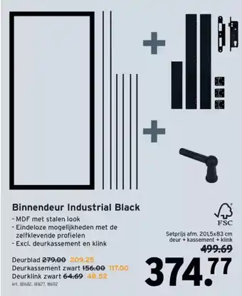 GAMMA Binnendeur industrial black aanbieding