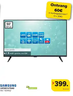 Carrefour Samsung UE50CU7040 UHD 4K LED TV aanbieding