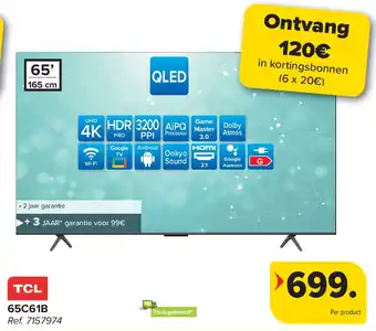 Carrefour Tcl 65C61B UHD 4K LED TV aanbieding