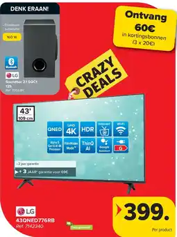 Carrefour Lg 43QNED776RB UHD 4K LED TV aanbieding