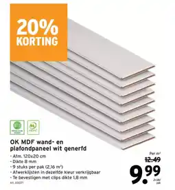 GAMMA OK MDF wand en plafondpaneel wit generfd aanbieding