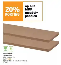 GAMMA op alle MDF meubel panelen aanbieding