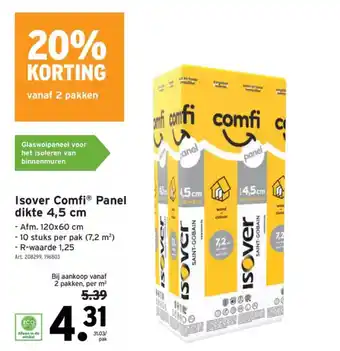 GAMMA Isover Comfi Panel dikte aanbieding