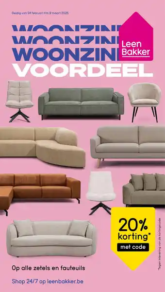 Leen Bakker Op alle zetels en fauteuils aanbieding