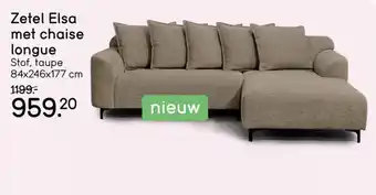 Leen Bakker Zetel elsa met chaise longue aanbieding