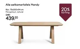 Leen Bakker Alle eetkamertafels mandy aanbieding