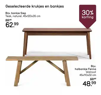 Leen Bakker Geselecteerde krukjes en bankjes aanbieding