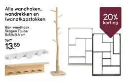 Leen Bakker Alle wandhaken wandrekken en wand kapstokken aanbieding