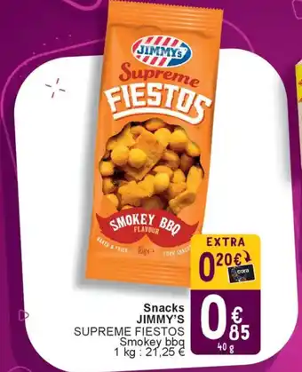 Cora Jimmy's snacks supreme fiestos smokey BBQ aanbieding