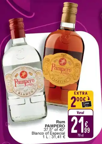 Cora Pampero rum blanco of especial aanbieding