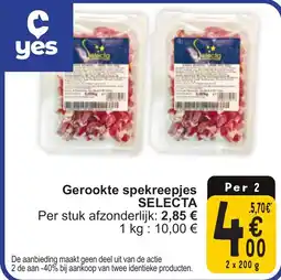 Cora Selecta gerookte spekreepjes aanbieding