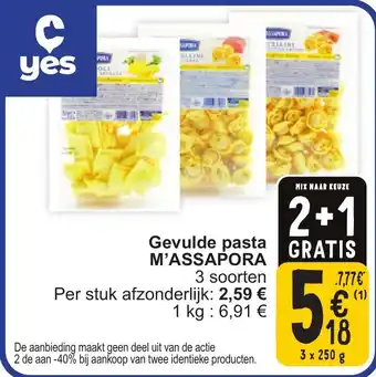 Cora M'assapora gevulde pasta aanbieding