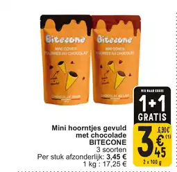 Cora Bitecone mini hoorntjes gevuld met chocolade aanbieding