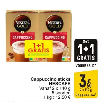 Cora Nescafé cappuccino sticks aanbieding