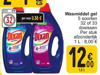 Cora Dixan Wasmiddel Gel aanbieding