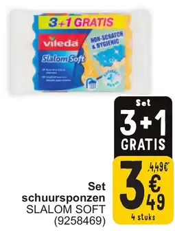 Cora Vileda Slalom Soft Set Schuursponzen aanbieding