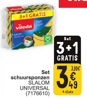 Cora Vileda Slalom Universal Set Schuursponzen aanbieding