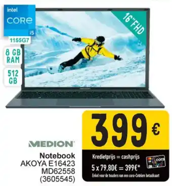 Cora Medion Notebook aanbieding