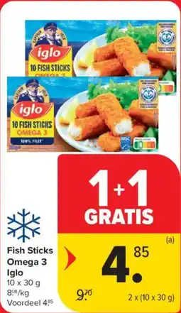 Carrefour Market Iglo Fish Sticks Omega 3 aanbieding