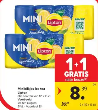 Carrefour Market Lipton Miniblikjes ice tea aanbieding