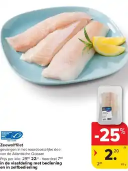 Carrefour Market Atlantische Oceaan Zeewolffilet aanbieding