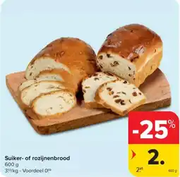 Carrefour Market Suiker of Rozijnenbrood aanbieding