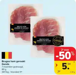 Carrefour Market Ganda Brugse Ham Gerookt aanbieding