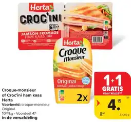 Carrefour Market Herta Croque Monsieur of Croc'ini Ham Kaas aanbieding