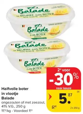 Carrefour Market Balade Halfvolle boter in vlootje aanbieding