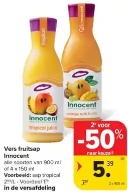 Carrefour Market Innocent Vers Fruitsap aanbieding