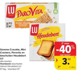 Carrefour Market Gamma Cracotte, Mini Crackers, Parovita en beschuiten Heudebert aanbieding