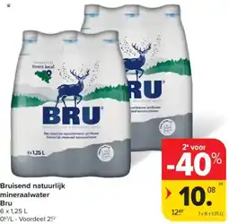 Carrefour Market Bru Bruisend Natuurlijk Mineraalwater aanbieding