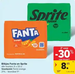 Carrefour Market Blikjes Fanta en Sprite aanbieding