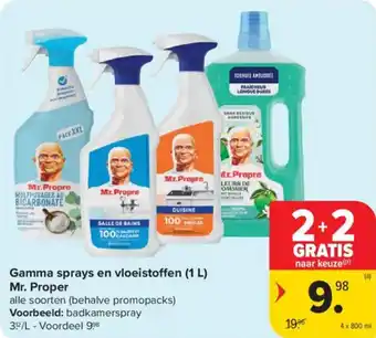 Carrefour Market Mr. Proper Gamma sprays en vloeistoffen 1 L aanbieding