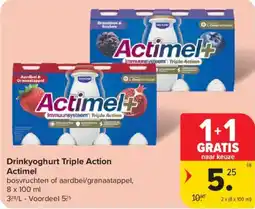 Carrefour Market Actimel Drinkyoghurt Triple Action aanbieding