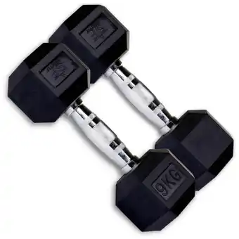 Decathlon Suprfit Hex Rubber Dumbbells (Paar)- 1-50kg Paar aanbieding