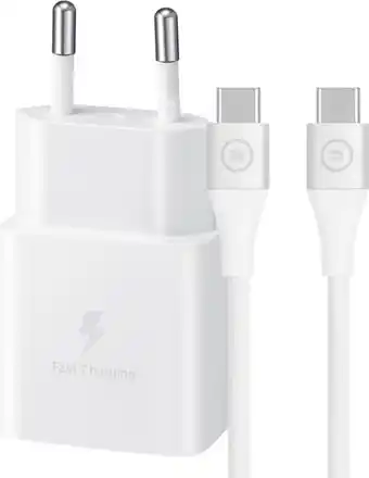 Coolblue Samsung Chargeur Power Delivery 15 W Blanc + Câble USB-C Nylon Blanc 1,5 m aanbieding