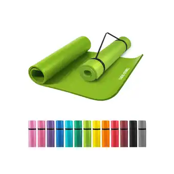 Decathlon Yogamat Deluxe (190 x 100 x 1,5 cm) - Yoga Mat - limegroen aanbieding