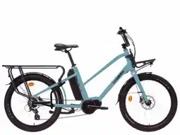 Decathlon Villette Beraud longtail, midmotor cargo e-bike 13Ah 7sp 24 inch blauw aanbieding