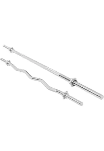 Decathlon Halterstangen Set - Lange Halter + EZ Curl Barbell - 30 mm - Schroefsluiting aanbieding